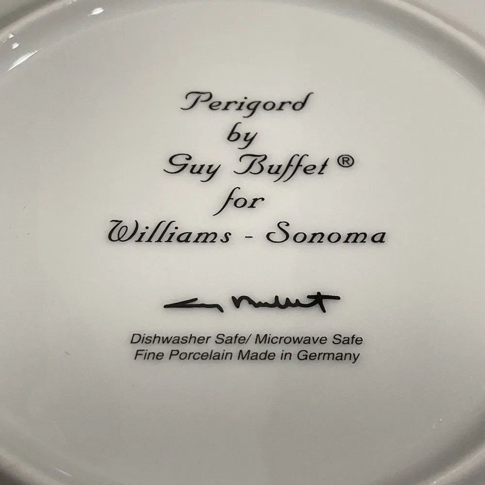 Williams‎ Sonoma Salad Plate 8 Inch Perigord by Guy Buffet Man with Bag on Back